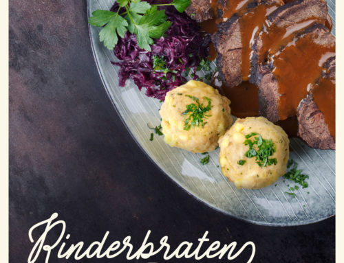 Rinderbraten mit mariniertem Rotkraut & Pistazienknödel