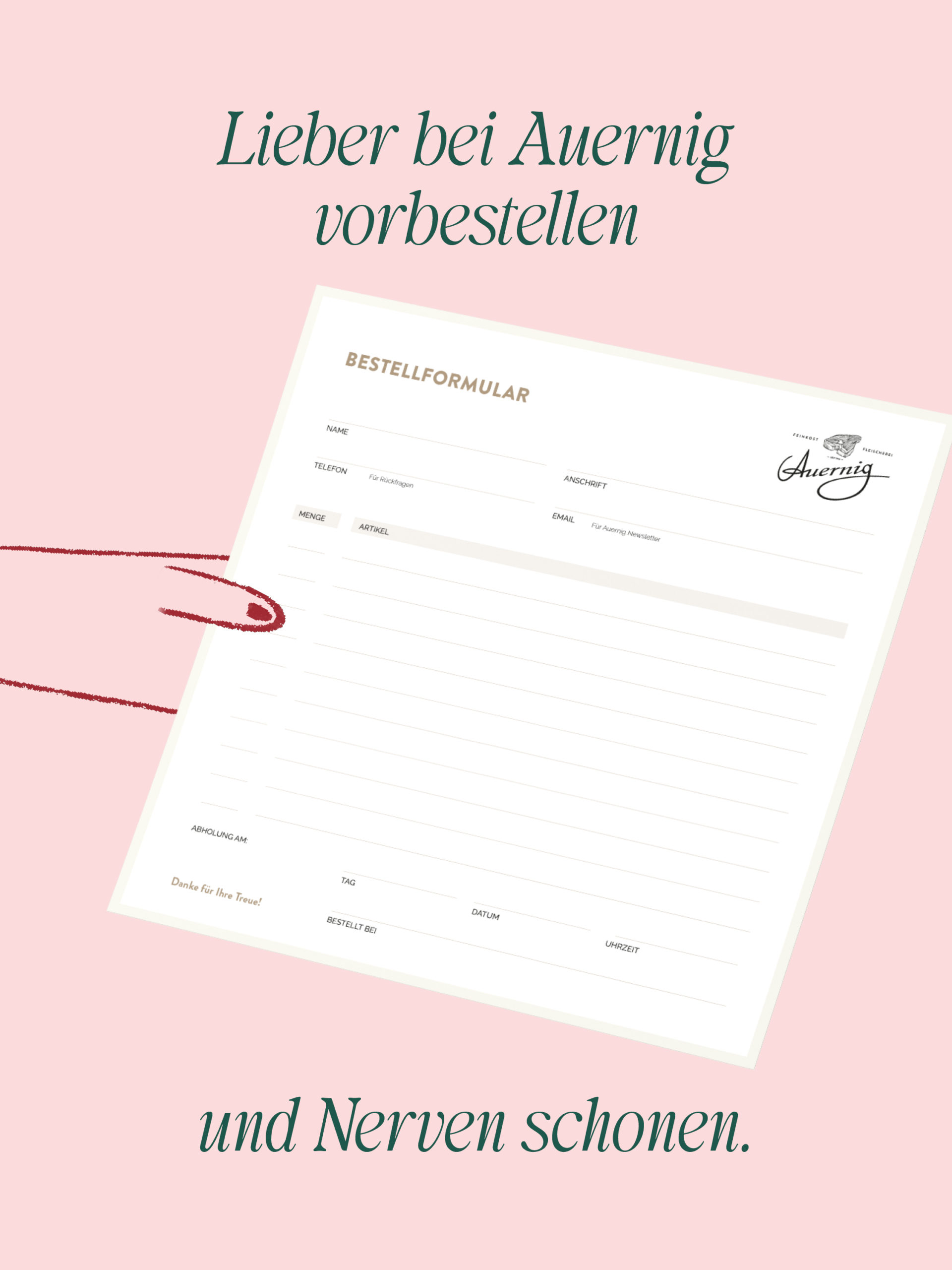 Vorbestellungen für die Feiertage